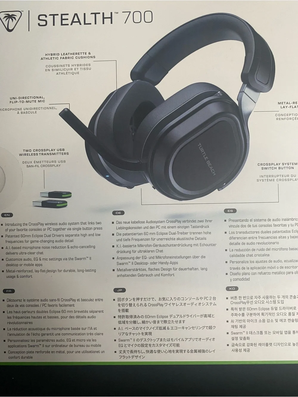 Black Turtle Beach stealth -700 wireless headset